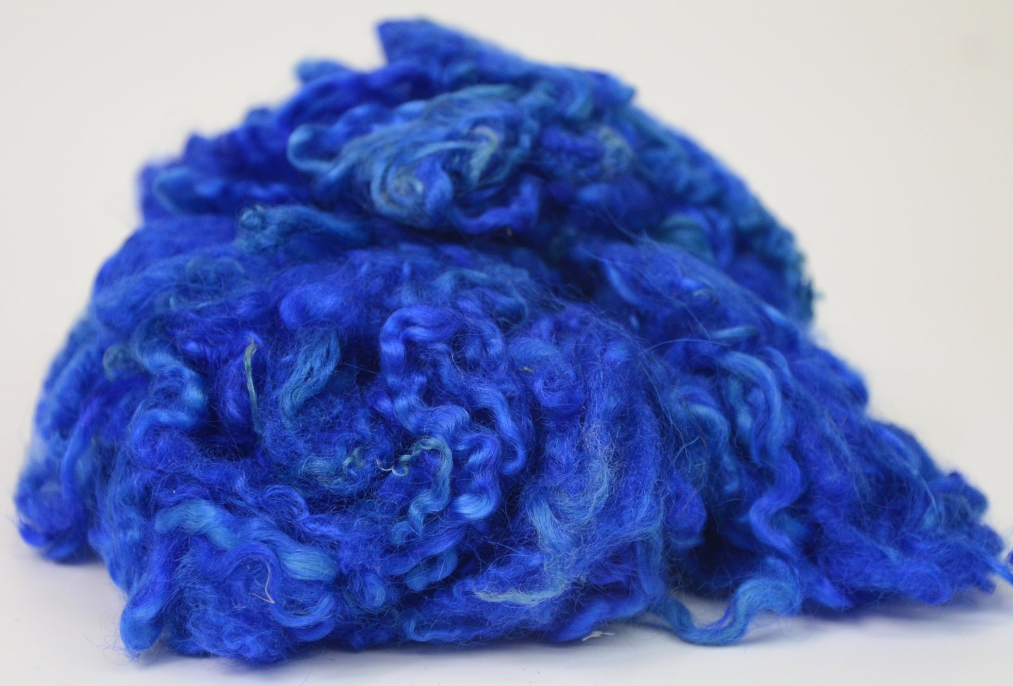 BRILLIANT BLUE- Hand-Dyed Wool Locks- Needle Felting, Wet Felting, Fiber Art