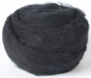 BLACK- American Farm Wool- Merino Wool Roving for Felting, Spinning, Weaving, Fiber Art