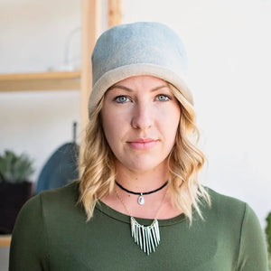 Modern Cloche in Gray/Tan