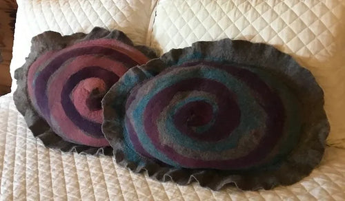 Felted decorated pillows