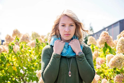 Infinity Scarf in Blue/Mint