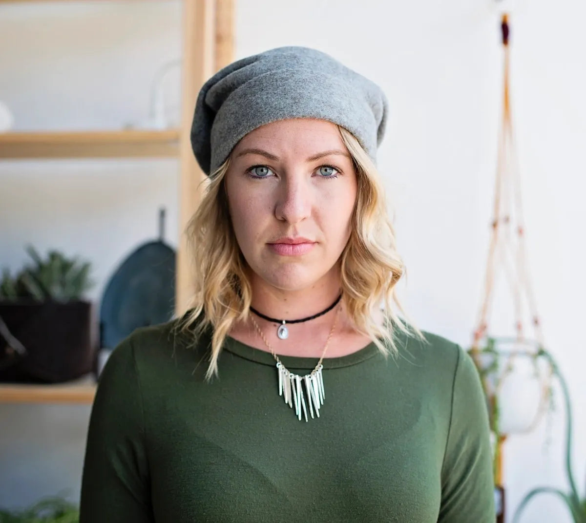Slouchy Hat in Rustic Gray