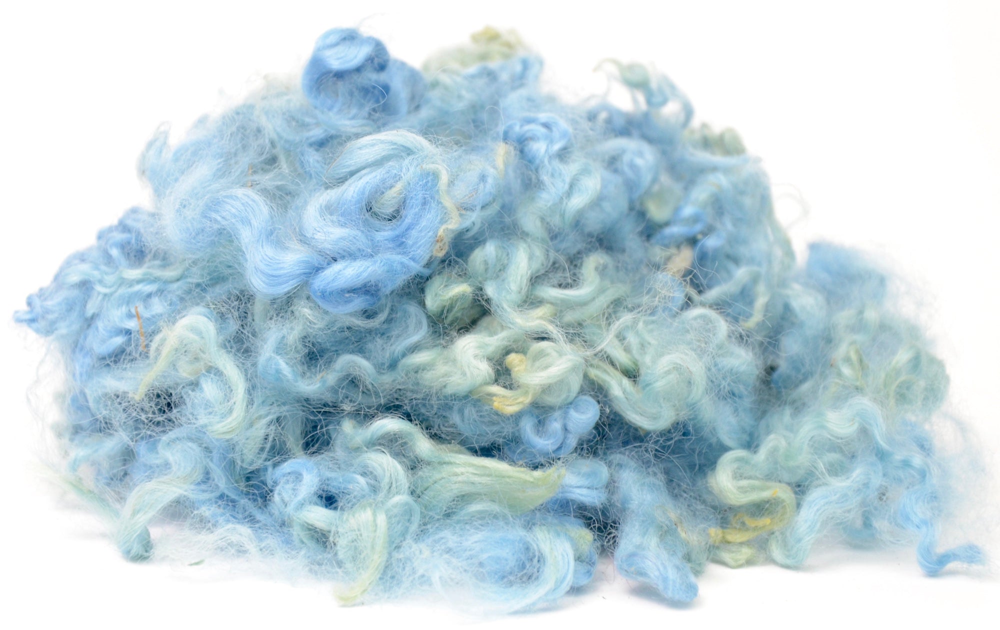 LITE BLUE- Hand-Dyed Wool Locks- Needle Felting, Wet Felting, Fiber Art