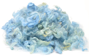 LITE BLUE- Hand-Dyed Wool Locks- Needle Felting, Wet Felting, Fiber Art