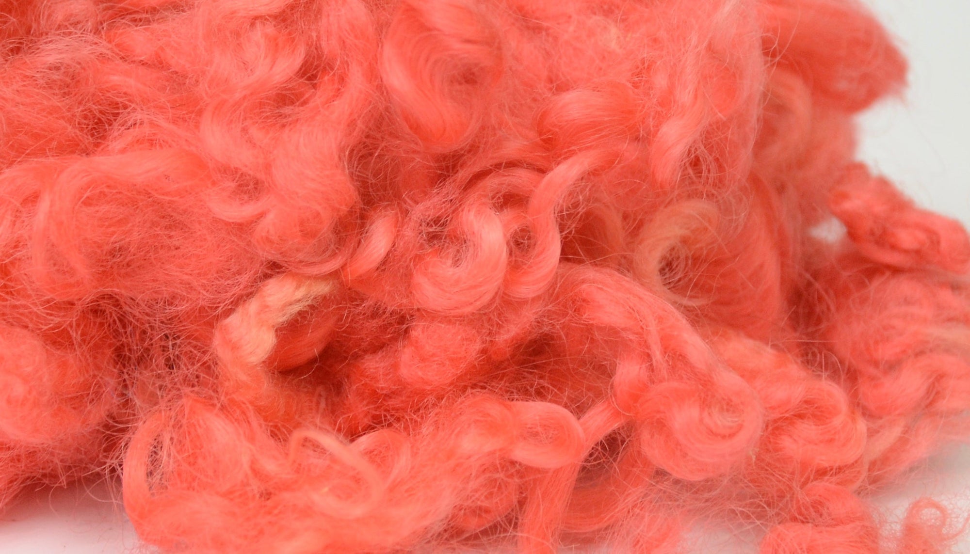 CORAL- Hand-Dyed Wool Locks- Needle Felting, Wet Felting, Fiber Art