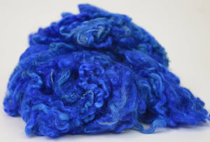 BRILLIANT BLUE- Hand-Dyed Wool Locks- Needle Felting, Wet Felting, Fiber Art