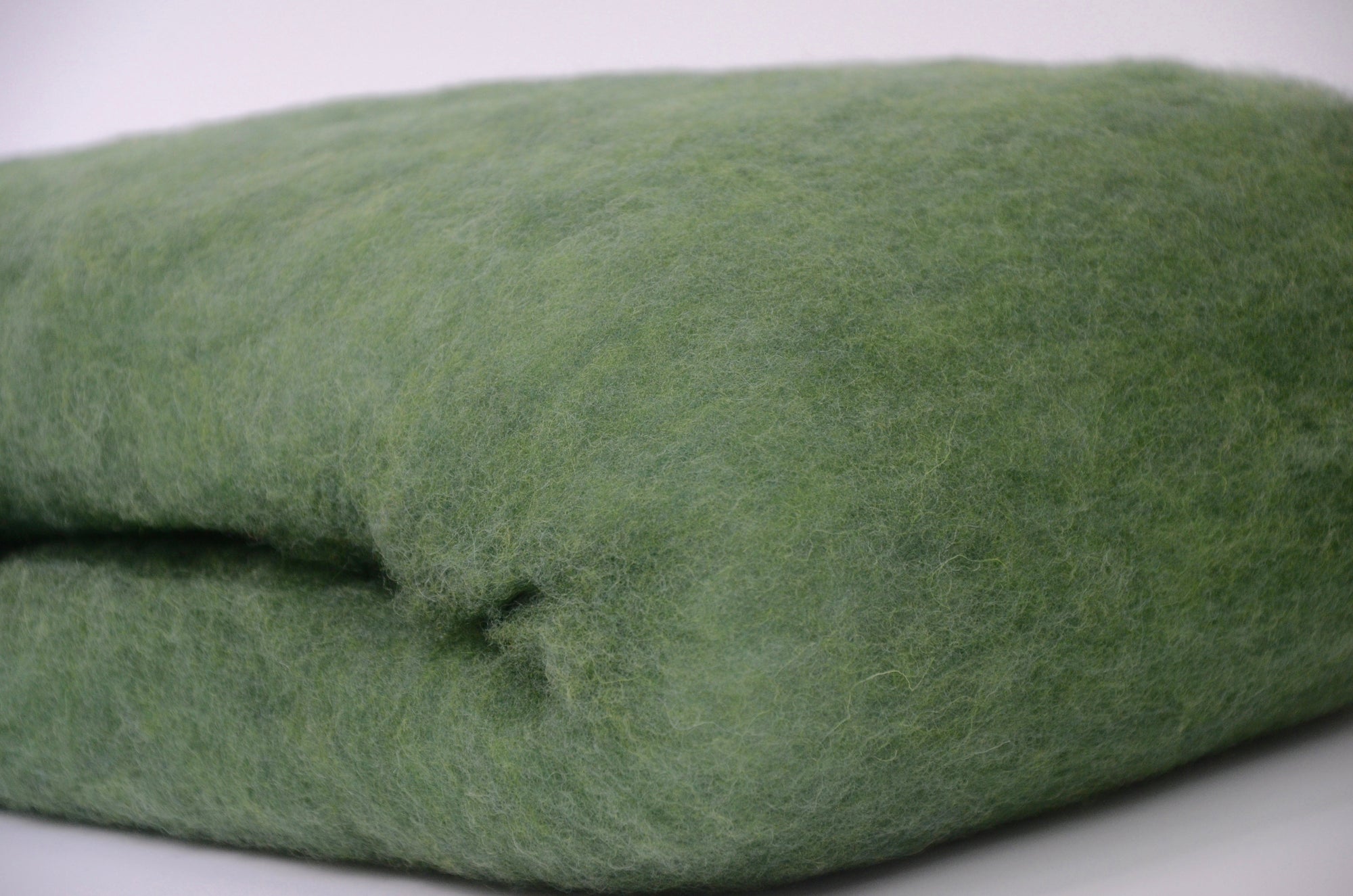 MOSS GREEN- American Farm, Medium Grade Wool Batt- Needle Felting, Wet Felting, Spinning