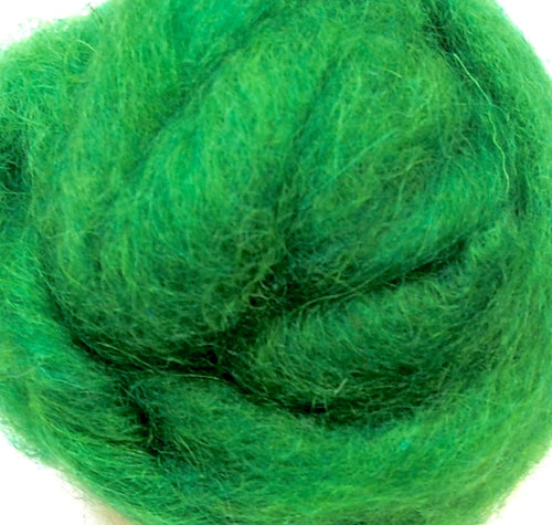 EMERALD GREEN- American Farm Wool- Medium Grade Wool Roving for Felting, Spinning, Weaving, Fiber Art