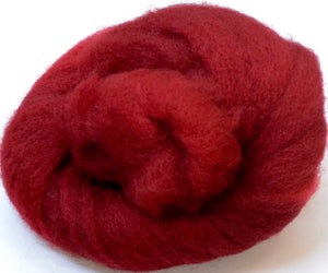 FIRE RED- American Farm Wool- Medium Grade Wool Roving for Felting, Spinning, Weaving, Fiber Art