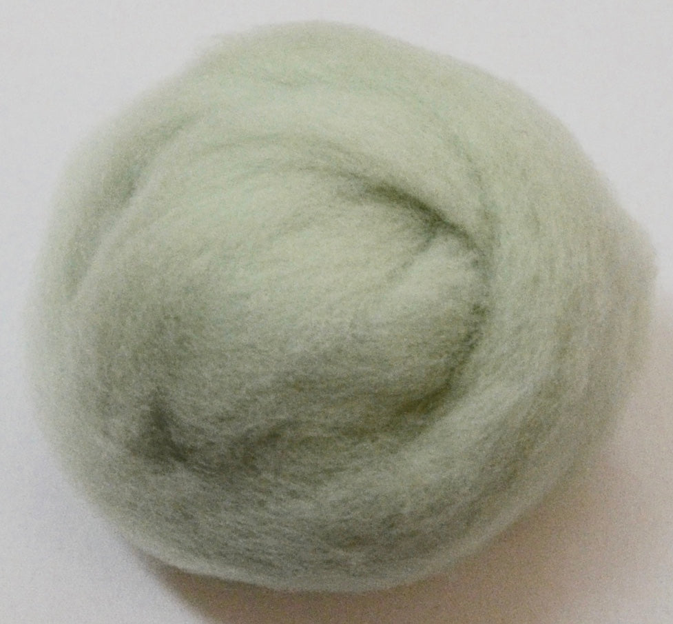 LITE GREEN- American Farm Wool- Merino Wool Roving for Felting, Spinning, Weaving, Fiber Art