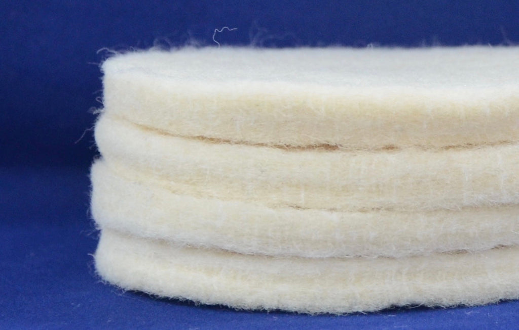 100% Wool, 4 Coaster Blanks for Needle Felting-Natural