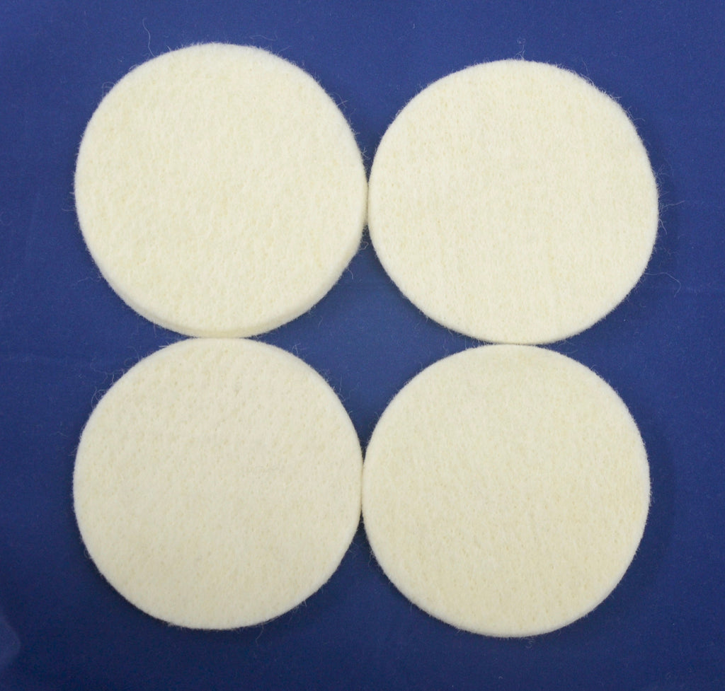 100% Wool, 4 Coaster Blanks for Needle Felting-Natural