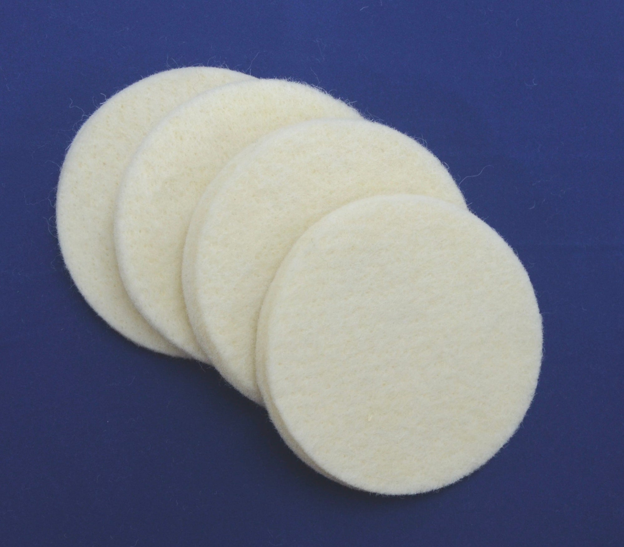 100% Wool, 4 Coaster Blanks for Needle Felting-Natural