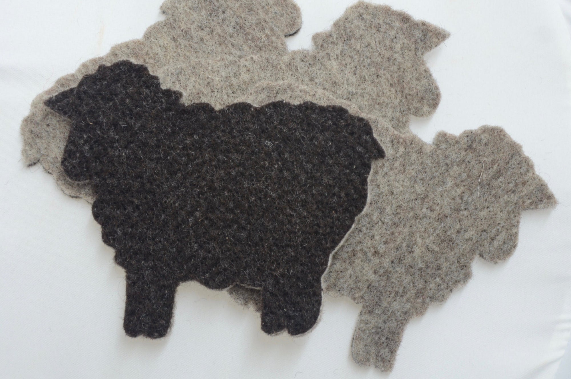 100% Wool, 4 Sheep Coaster Blanks