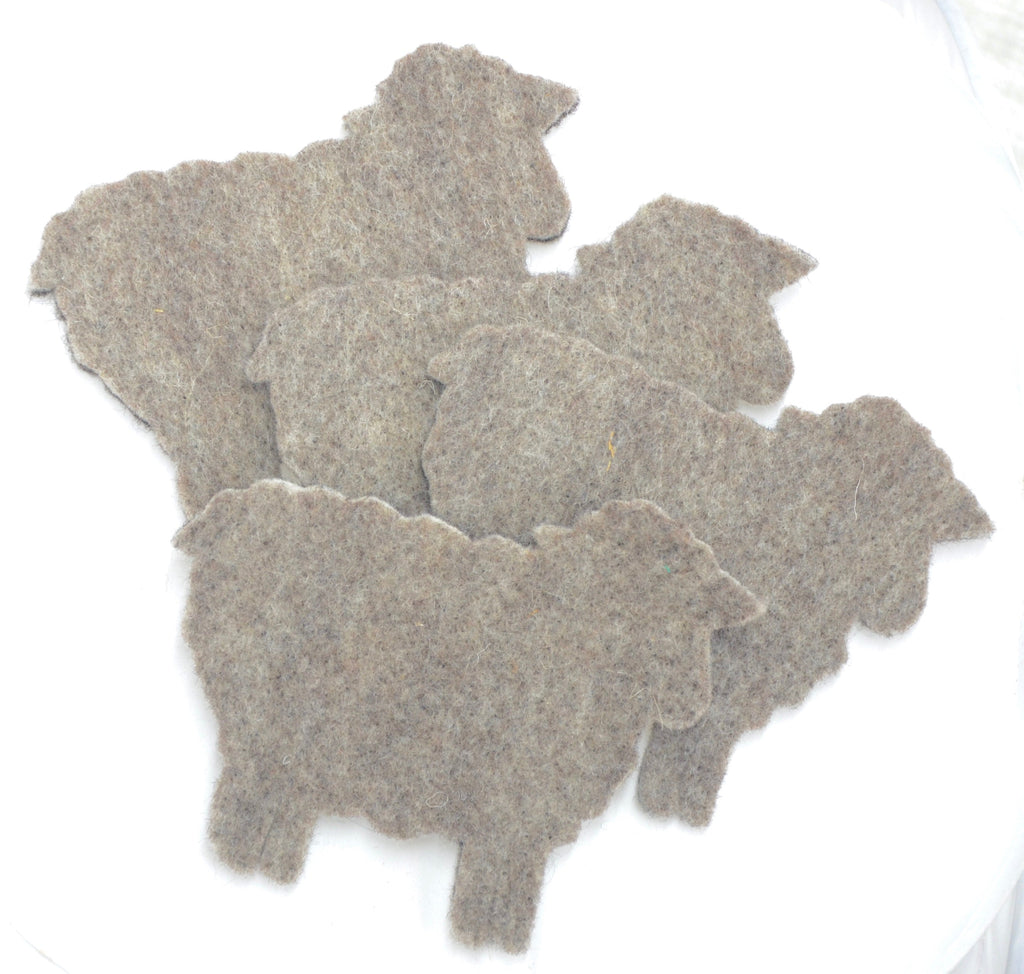 100% Wool, 4 Sheep Coaster Blanks