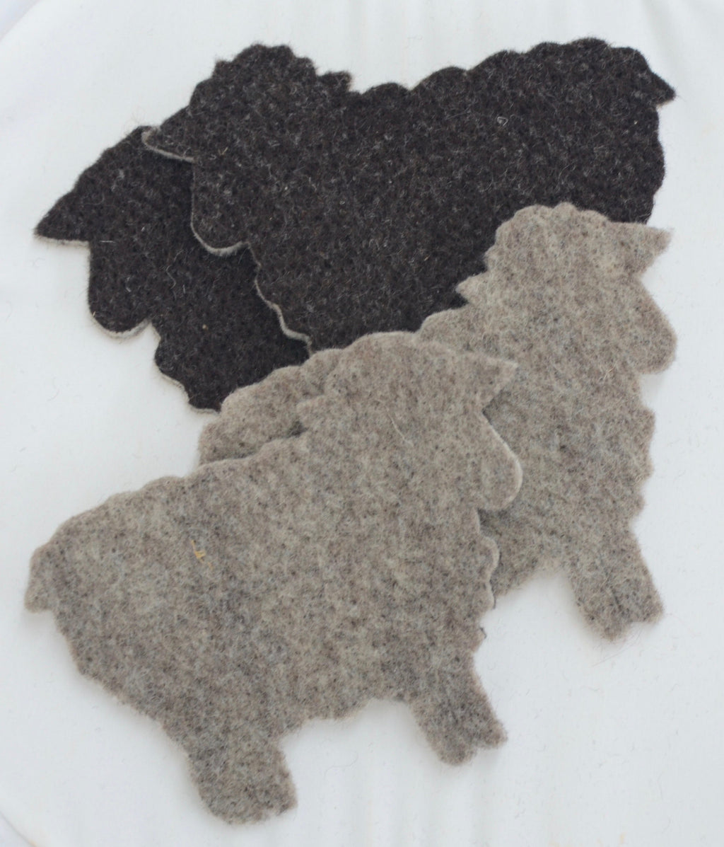 100% Wool, 4 Sheep Coaster Blanks