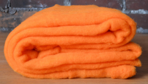 PUMPKIN ORANGE- American Farm, Merino Wool Batt- Needle Felting, Wet Felting, Spinning