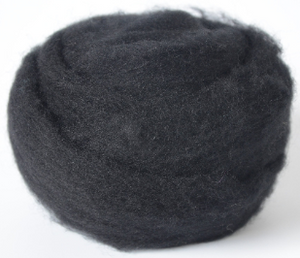 BLACK- American Farm Wool- Merino Wool Roving for Felting, Spinning, Weaving, Fiber Art