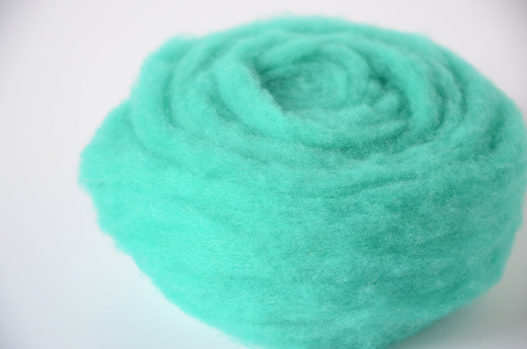 JADE GREEN- American Farm Wool- Merino Wool Roving for Felting, Spinning, Weaving, Fiber Art