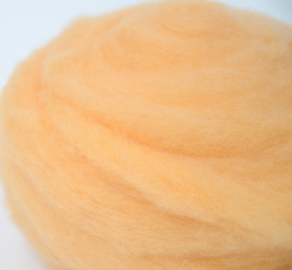APRICOT- American Farm Wool- Medium Grade Wool Roving for Felting, Spinning, Weaving, Fiber Art