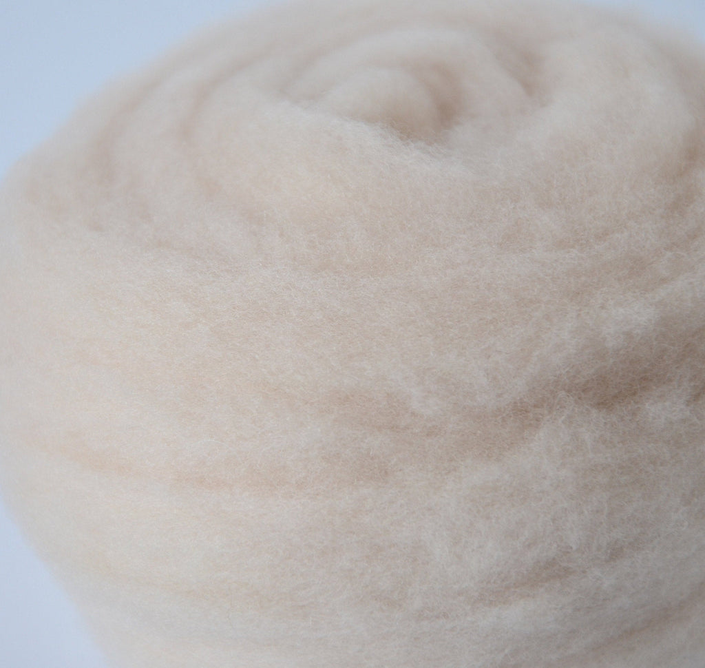 BEIGE- American Farm Wool- Merino Wool Roving for Felting, Spinning, Weaving, Fiber Art