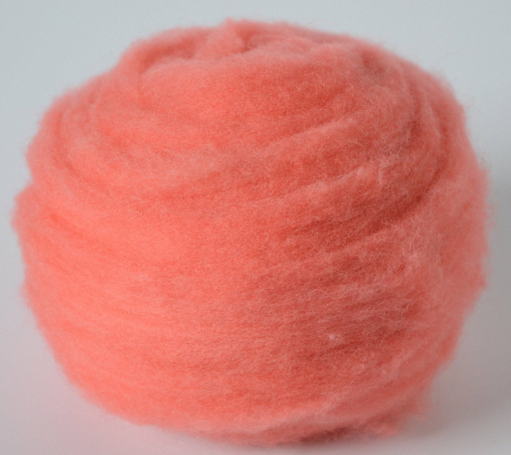 CORAL- American Farm Wool- Merino Wool Roving for Felting, Spinning, Weaving, Fiber Art