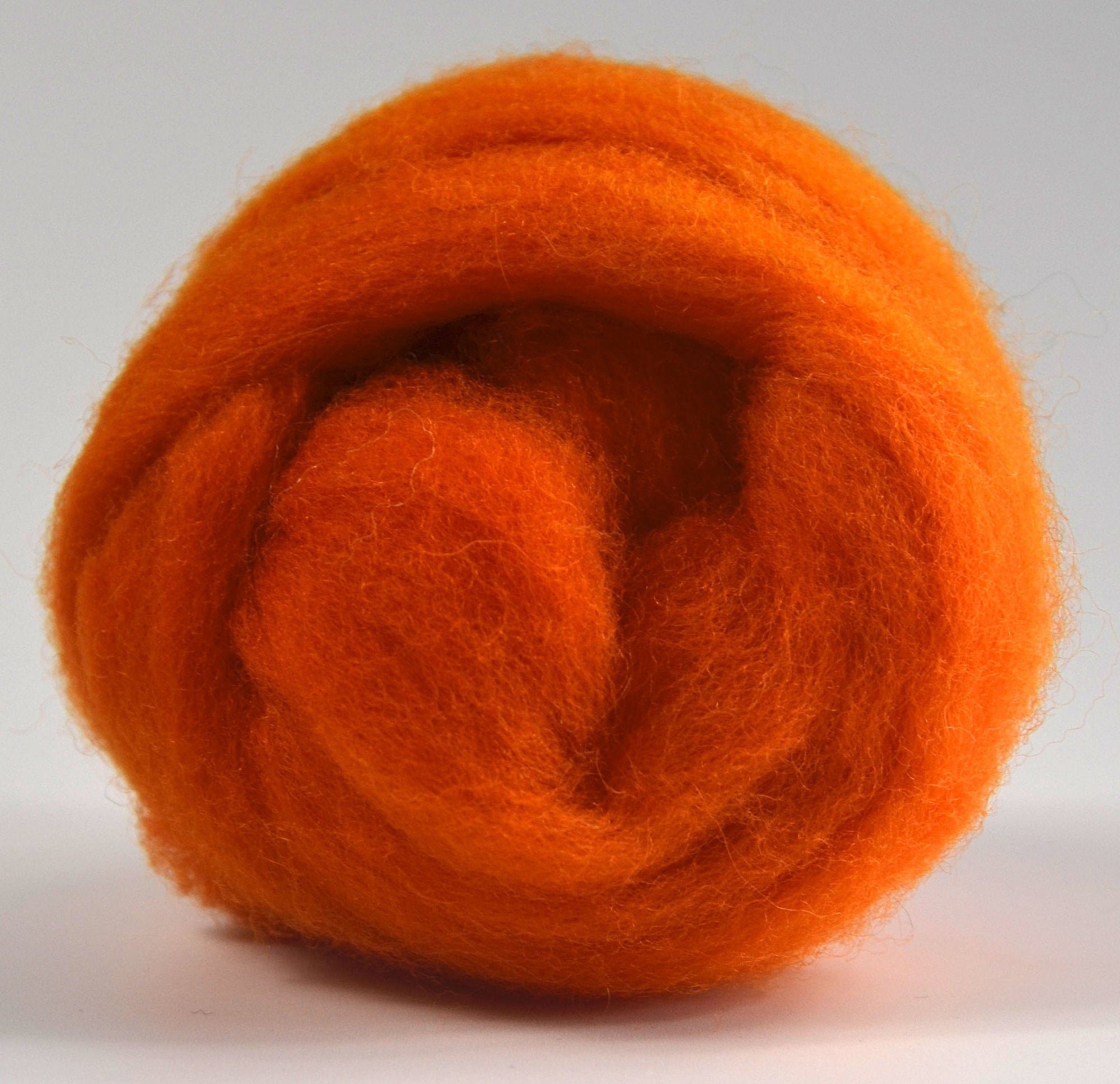 PUMPKIN ORANGE- American Farm Wool- Medium Grade Wool Roving for Felting, Spinning, Weaving, Fiber Art
