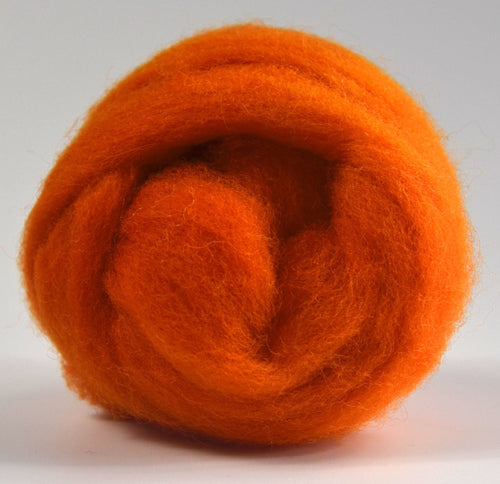 PUMPKIN ORANGE- American Farm Wool- Medium Grade Wool Roving for Felting, Spinning, Weaving, Fiber Art